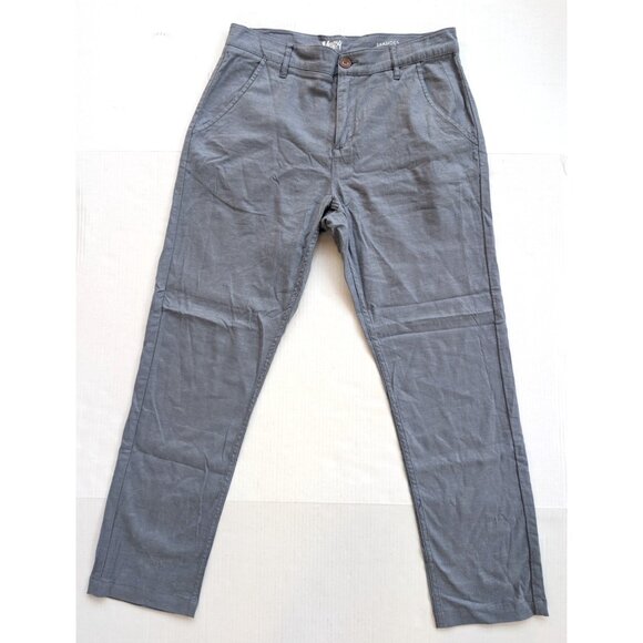 Mugsy Mens 35x32 Seasides Blue Linen Blend Chino Stretch Pants L1PNLN - Picture 1 of 8